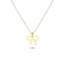 Glorria 14k Solid Gold Bow Necklace picture