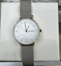 Skagen Womens Anita Lille Silver & Gold Two-Tone SS Mesh Band SKW2912 New Mint picture