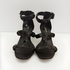 NWOT TORRID SZ 6.5 WW Wide Width Black Studded High Heel Sandals Square Toe picture