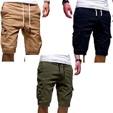Men Fashion Casual Chino Cargo Shorts Multi Pockets Pants Trousers picture