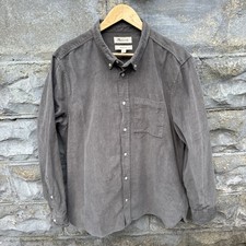 Madewell Shirt Mens Large Gray Corduroy Perfect Fit Cord Button Up Long Sleeve picture