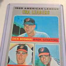 Topps 1969 ERA Leaders American League Leaders Dick Bosman #68 Senators MLB picture