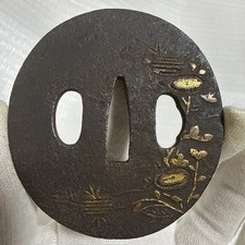 Antique Japanese Tsuba – Plant Motif Design picture