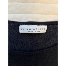 Bryn Walker Black Bamboo Organic Cotton Fleece Tunic Pocket Sweatshirt Womens M picture