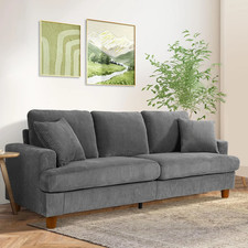 Neche SC002 83'' 3 Seater Upholstered Corduroy Sofa, Gray picture