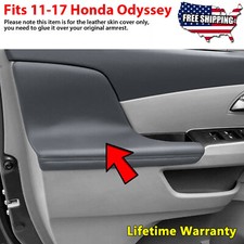 Pair Fits 2011-2016 2017 Honda Odyssey Door Panels Armrest Vinyl Cover Trim Gray picture