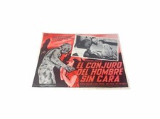 Vintage 50s El Conjuro Del Hombre Sin Cara Lobby Card Horror Movie Poster México picture