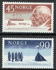 Norway 1961, NK 502-03, Roald Amundsen 50th anniv south pole arrival MNH picture