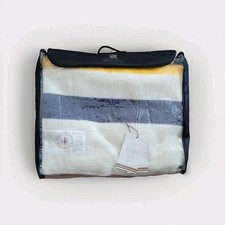 Classic Hudson's Bay HBC Stripes KING Multistripe 8 Point Wool Blanket NEW picture