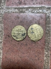 2- Odd Coin Early / Token Vintage Pirates Treasure Toy picture