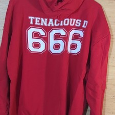 Vintage 2001 Tenacious D Cleveland Steamers 666 Tour Hoodie Red XL Jerzees Y2K  picture
