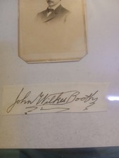John Wilkes Booth signed autograph cut with cdv picture