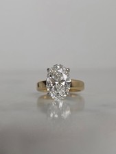 Luxury 3.00 Ct Oval Cut Lab Grown Diamond Engagement Ring Solid 14K Yellow Gold picture