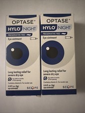 Lot Of 2 Optase Hylo Night Eye Ointment - Preservative Free Lubricant Exp 2028+ picture