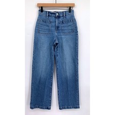 Madewell Wide Leg Jeans Womens 26 Blue The Perfect Vintage Patch Pockets Denim picture