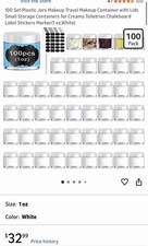Cosmetic Jar 100 Pcs Plastic Round Leak Proof Clear Container Lid Small 1 Oz picture
