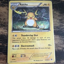 Pokémon TCG RAICHU XY BREAKTHROUGH Deck Exclusive CRACKED ICE HOLO 49/162 LP picture