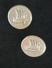 Georg Jensen Viking Ship Earrings Denmark 925 Sterling Silver Vintage picture