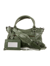 Balenciaga Motocross Classic City Bag Green Moto Satchel Handle with strap picture