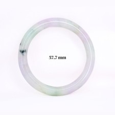 Natural Burmese Jade Bangle Bracelet Thin Donut Untreated Jadeite Green Lavender picture