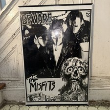 MISFITS ULTRA RARE ORIGINAL OOP VINTAGE 1980S BEWARE POSTER UK IMPORT DANZIG picture