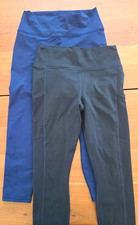 Fabletics PowerHold High-Waisted Compression Leggings Lot 2 L Black/Blue picture