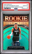 🔥PSA 10 2023 Select Rookie Revolution Wembanyama #9 Green Prizm RC POP/325 🦄👽 picture