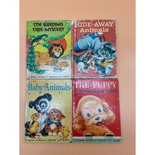Rand McNally Junior Elf Book Lot of 4 - Vintage Children's Books Baby Animals picture