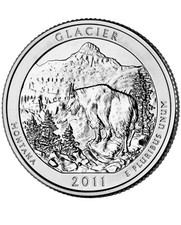 2011 P Glacier NP Quarter. ATB Series Uncirculated From US Mint roll. picture