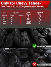 9PCS All-Weather Floor Mats for Chevy Tahoe GMC Yukon 2021-2023 2024 8 Seat picture