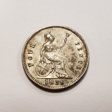 1838 Great Britain 4 Pence Groat .0561 - XF/AU - KM731.1 - SKU-Q4751 picture