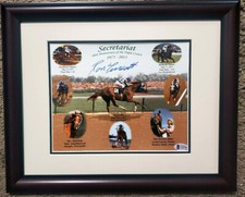 Secretariat 40th Anniv. Collage Photo 8x10 Signed Framed Beckett Authentication picture