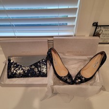 Jimmy Choo Matching Pumps Size 41 + Envelope Clutch Set Boxes picture