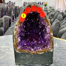 4.1LB Natural Amethyst Geode Quartz Crystal Cluster Cathedral Energy healing picture
