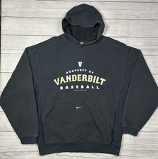 Nike Vanderbilt Baseball Hoodie Mens Medium Black Center Swoosh Pullover NCAA picture