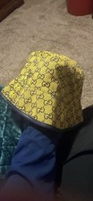 Gucci Yellow Black Merino Wool Cashmere Logo Bucket Hat Women Designer picture
