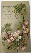 1883 EASTER Harding Shoes BROOKLYN ELECTION DISTRICT Trade Card Vtg Victorian picture