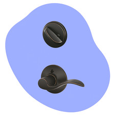 Schlage F59 ACC 716 LH Accent Aged Bronze Interior Lever Deadbolt Handleset NIB picture