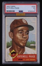 1953 Topps 220 Satchel Paige PSA 3 VG Browns CENTERED MBA 4.5 EX GOLD DIAMOND picture