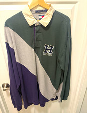 Vintage Tommy Hilfiger Men L Long Sleeve Rugby Polo  picture