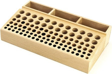 QWORK 98-Hole Wooden Leathercraft Tool Holder Organizer with 3 Slots picture
