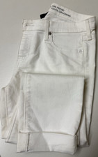 Gap Women's White Denim Jeans Cropped Cuffed Mid Rise 5-Pocket Solid picture