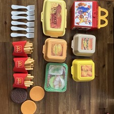 Vintage 1990s McDonalds Playset Burgers Salad Breakfast Happy Meal Fries Nuggets picture