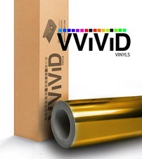 VViViD Gloss Chrome Gold Vinyl Wrap Adhesive Film 12 Inches X 24 Inches Roll Air picture