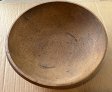 Antique Early Primitive FARMHOUSE Hand Turned Wooden Dough Bowl Treen 15