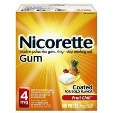 Nicorette Smoking Cessation Aid 4MG Fruit Gum - 100 Count picture