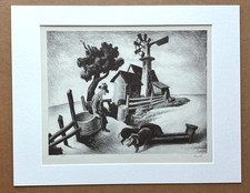 Vtg 1939 Print in 11x14 Mat, Ready to Frame: Thomas Hart Benton, 