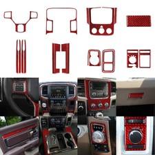 22Pcs Red Carbon Fiber Full Interior Trim Set For Dodge Ram 1500 2500 3500 2013+ picture