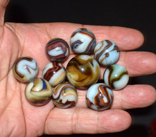 🧐👉 Beautiful Lot of 10 JABO/DAS mixed runs collector marbles .750