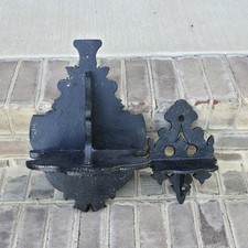 Antique Primitive Wall Shelves Tramp Art Heavy Paint Layers Wood Colonial (2) picture